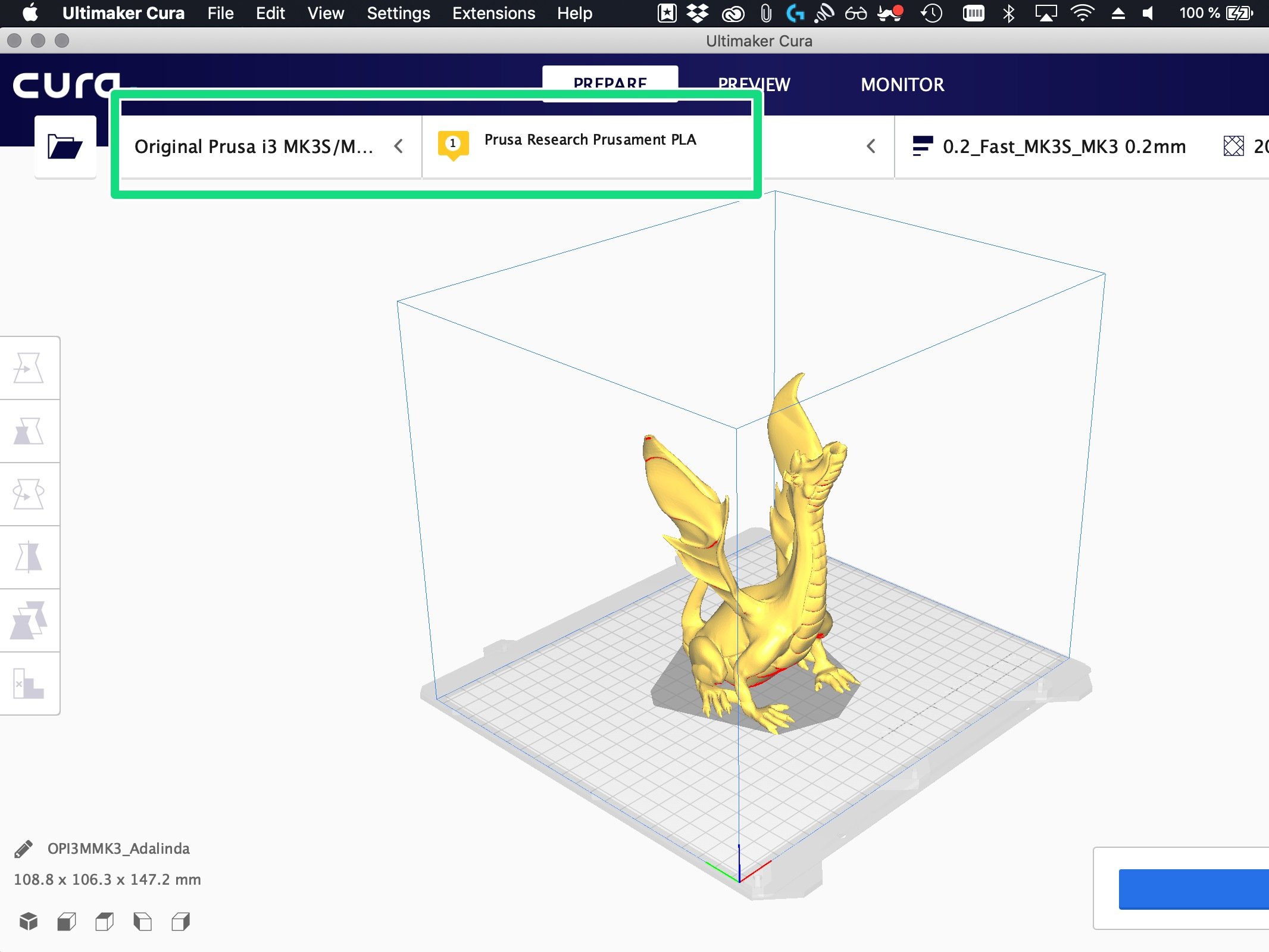 Getting the Cura profiles